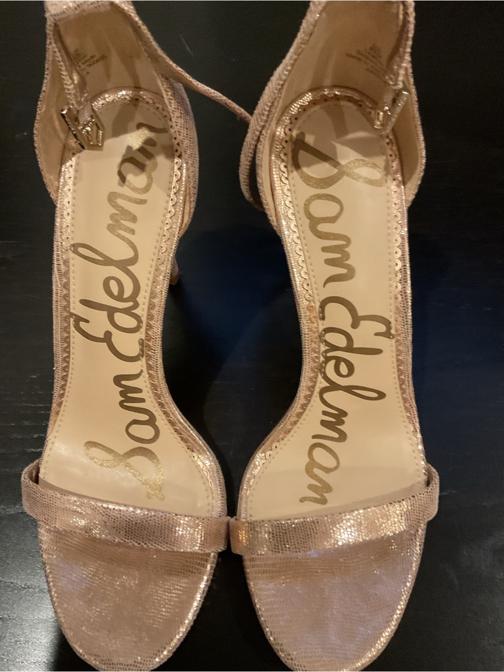 Sam Edelman Rose Gold Ankle-Strap Heels